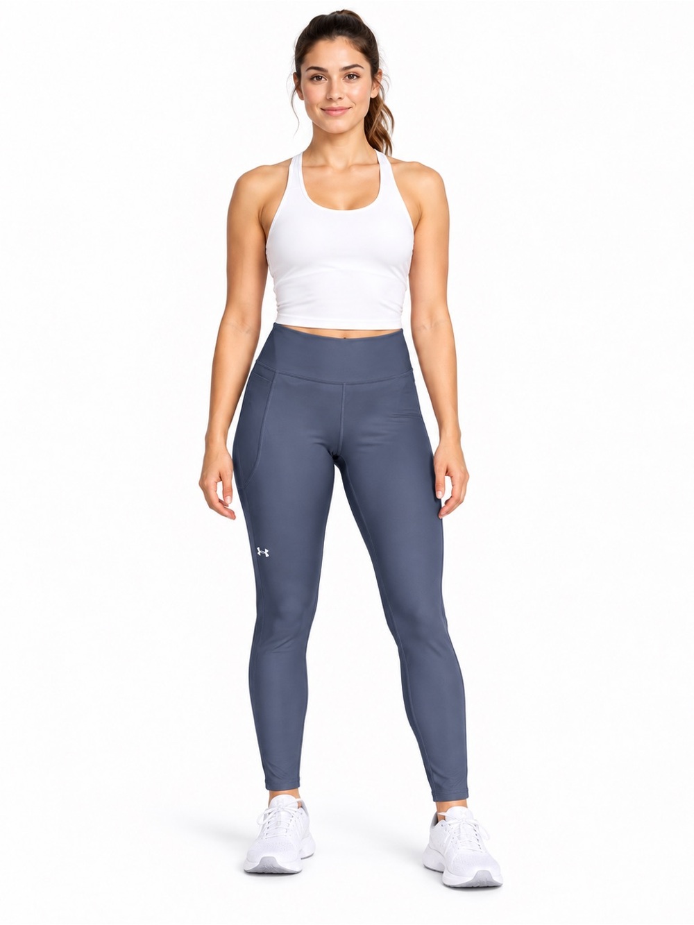 Under Armour High-Rise Full Length Compression Leggings in Slate